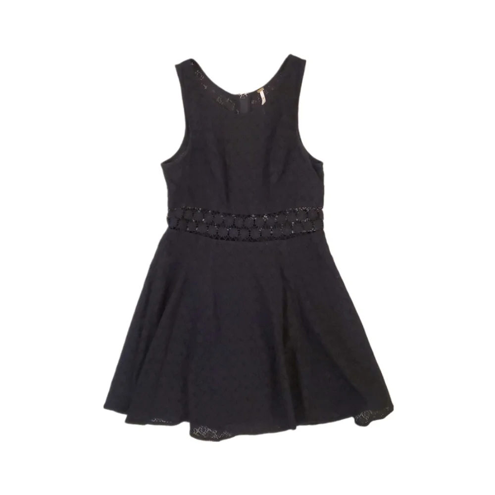 Free People‎ Women's Black Daisy Lace Boho Fit n Flare Dress Size 8